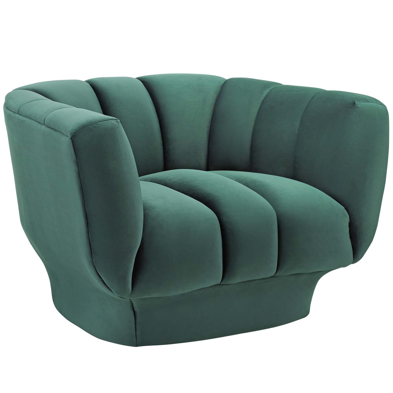 Modway Entertain Vertical Channel Tufted Performance Velvet Armchair Set of 2 | Armchairs | 