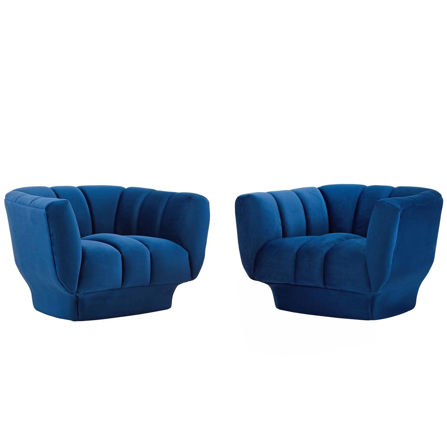 Modway Entertain Vertical Channel Tufted Performance Velvet Armchair Set of 2 | Armchairs | 