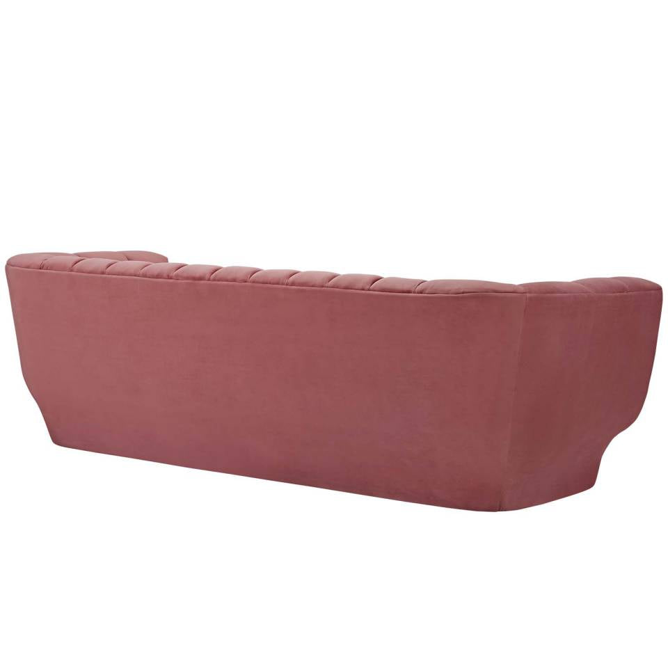 Modway Entertain Vertical Channel Tufted Performance Velvet Sofa and Armchair Set | Sofas | 