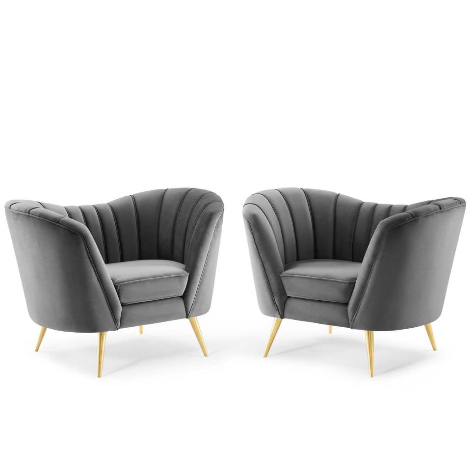 Modway Opportunity Performance Velvet Armchair Set of 2 | Armchairs | Modishstore-2