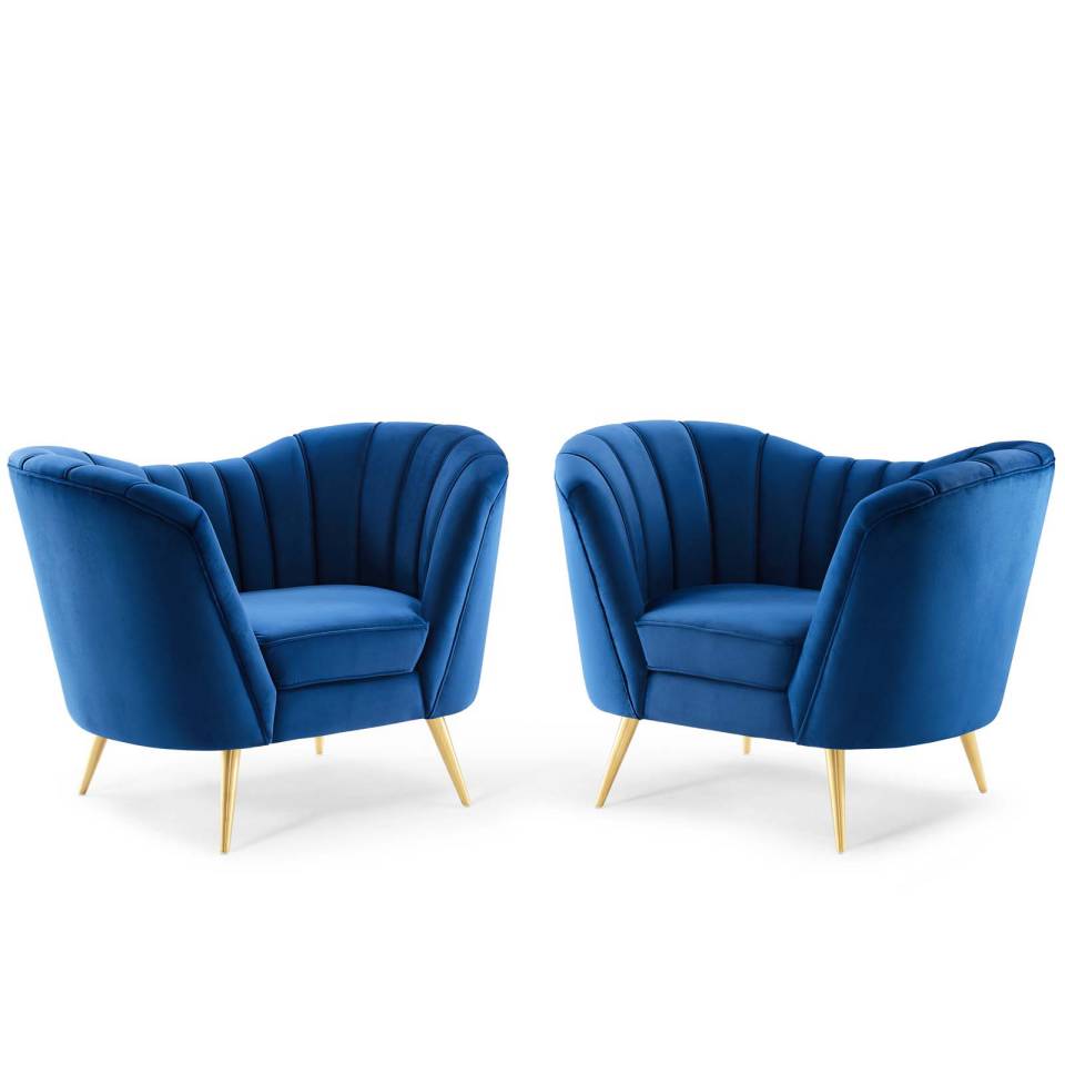 Modway Opportunity Performance Velvet Armchair Set of 2 | Armchairs | Modishstore-5