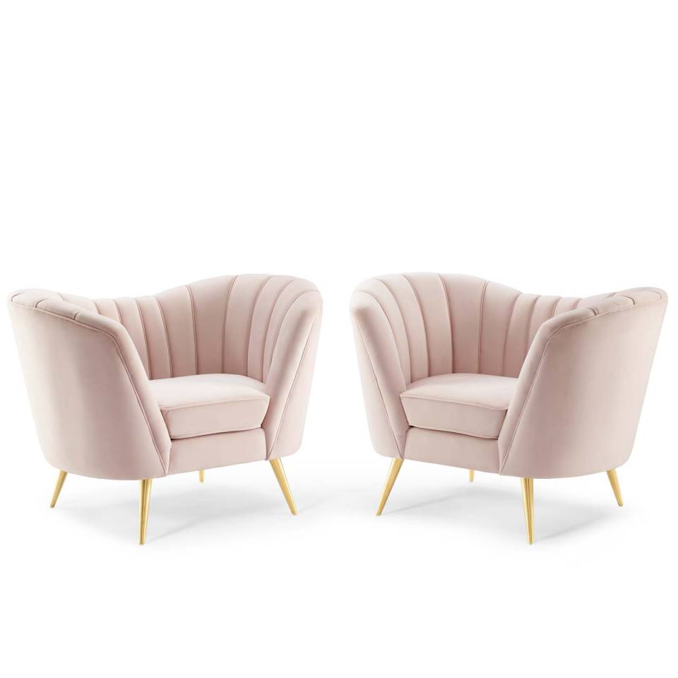 Modway Opportunity Performance Velvet Armchair Set of 2 | Armchairs | Modishstore-6
