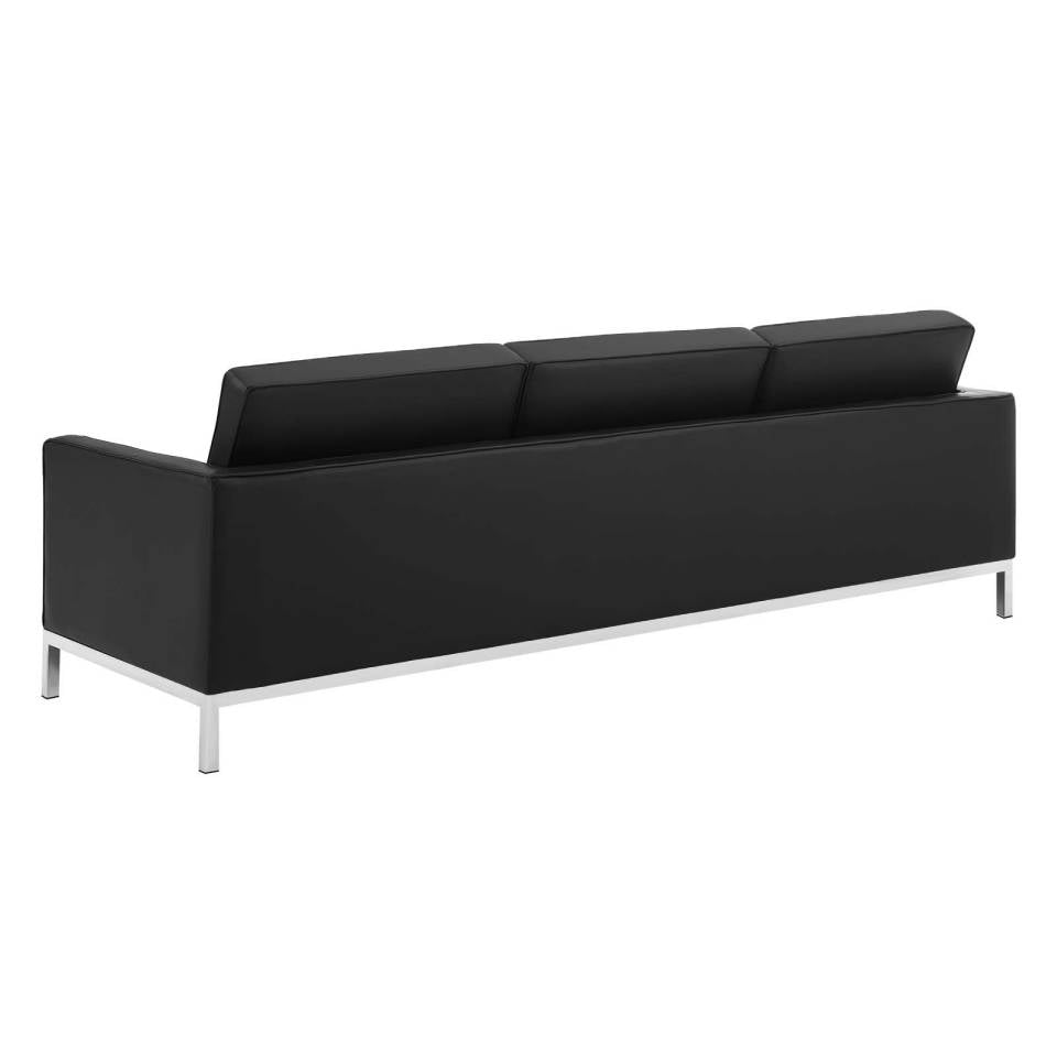 Modway Loft Tufted Upholstered Faux Leather Sofa and Armchair Set | Sofas | Modishstore-4