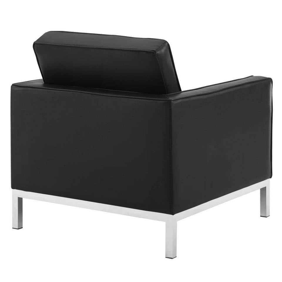 Modway Loft 3 Piece Tufted Upholstered Faux Leather Set | Sofas | Modishstore-3