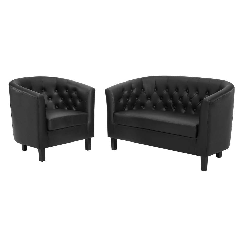 Modway Prospect Upholstered Vinyl Loveseat and Armchair Set | Sofas | Modishstore-2