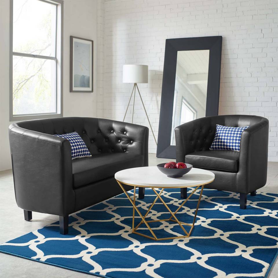 Modway Prospect Upholstered Vinyl Loveseat and Armchair Set | Sofas | Modishstore