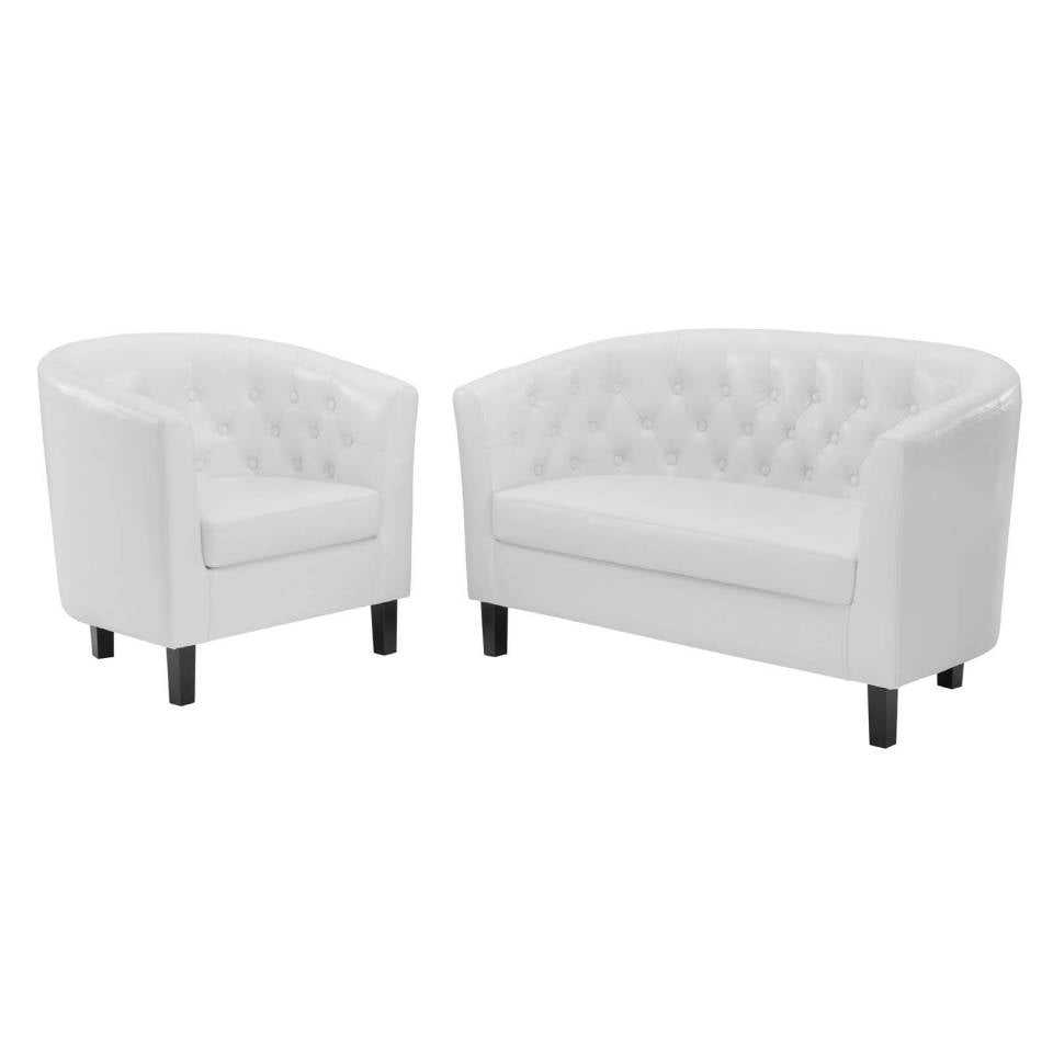 Modway Prospect Upholstered Vinyl Loveseat and Armchair Set | Sofas | Modishstore-7