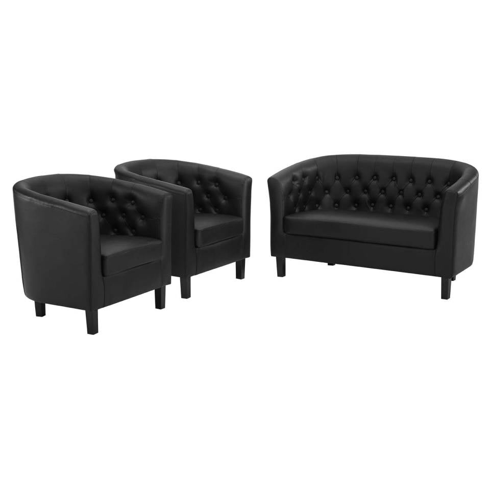 Modway Prospect 3 Piece Upholstered Vinyl Set | Sofas | Modishstore-2