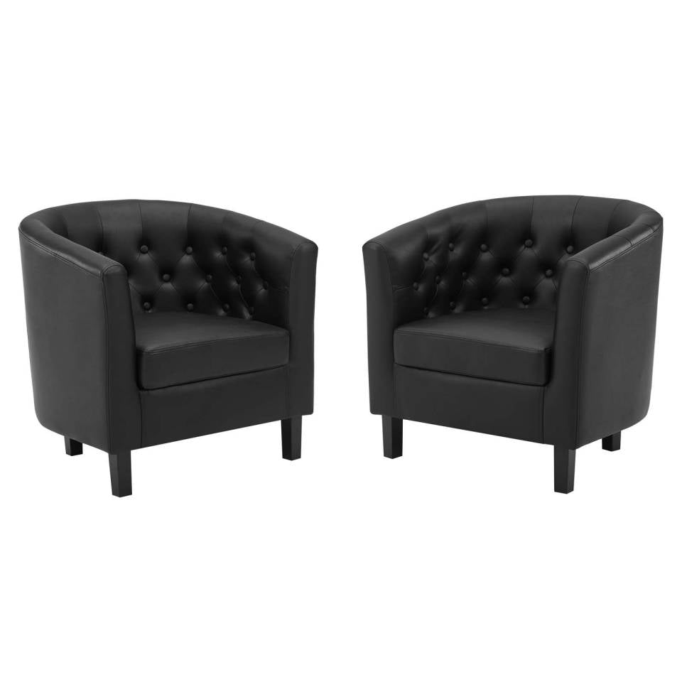 Modway Prospect Upholstered Vinyl Armchair Set of 2 | Armchairs | Modishstore-2