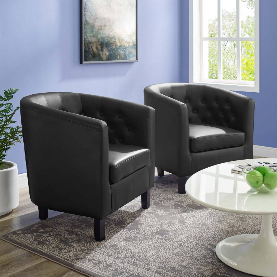 Modway Prospect Upholstered Vinyl Armchair Set of 2 | Armchairs | Modishstore