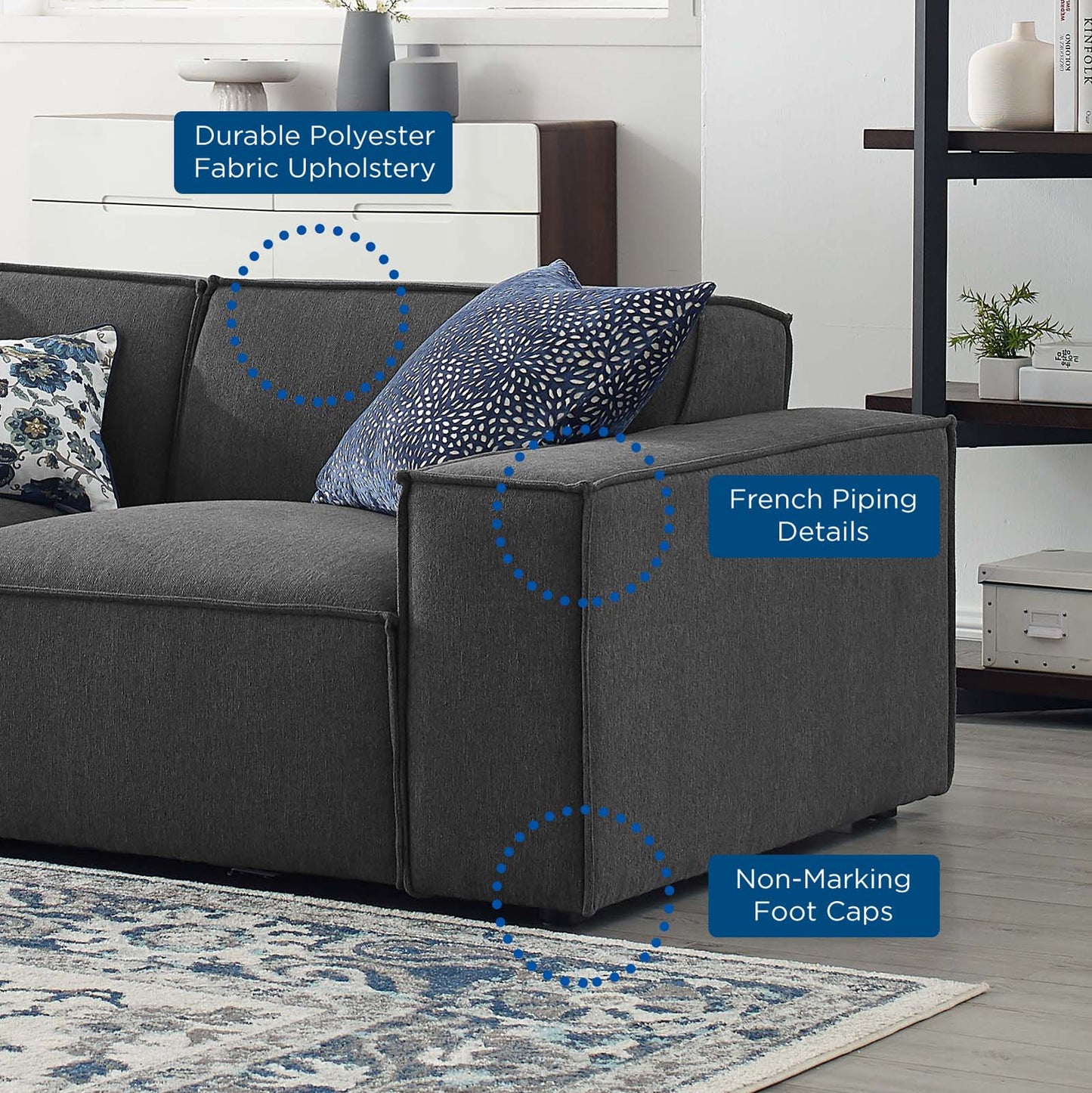 Modway Restore 6-Piece Sectional Sofa | Sofas | Modishstore-8