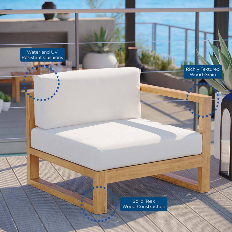 Modway Upland Outdoor Patio Teak Wood Right-Arm Chair | Outdoor Patio Daybed | Modishstore-7