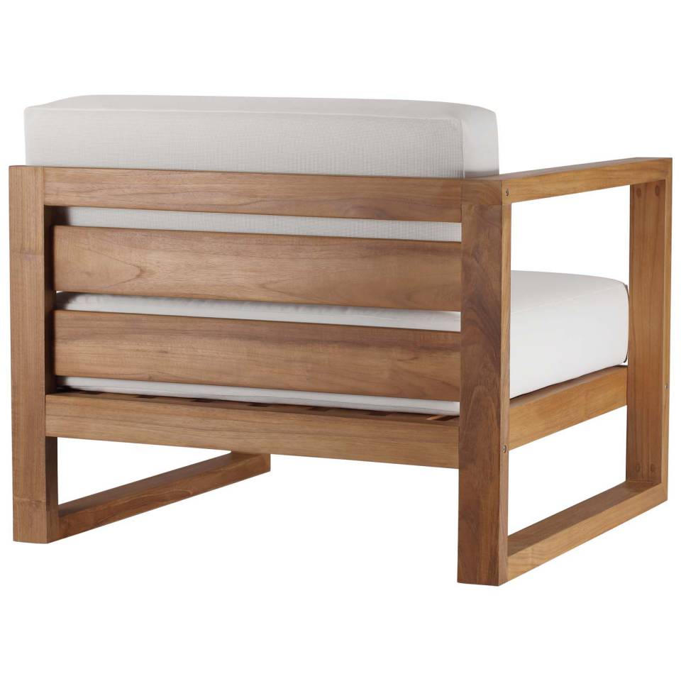 Modway Upland Outdoor Patio Teak Wood Left-Arm Chair | Outdoor Patio Daybed | Modishstore-4