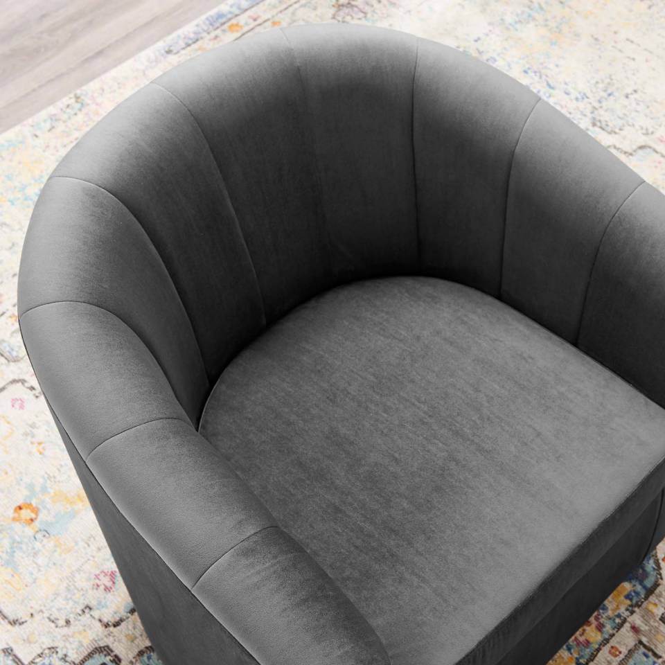 Modway Prospect Performance Velvet Swivel Armchair | Armchairs | Modishstore-7