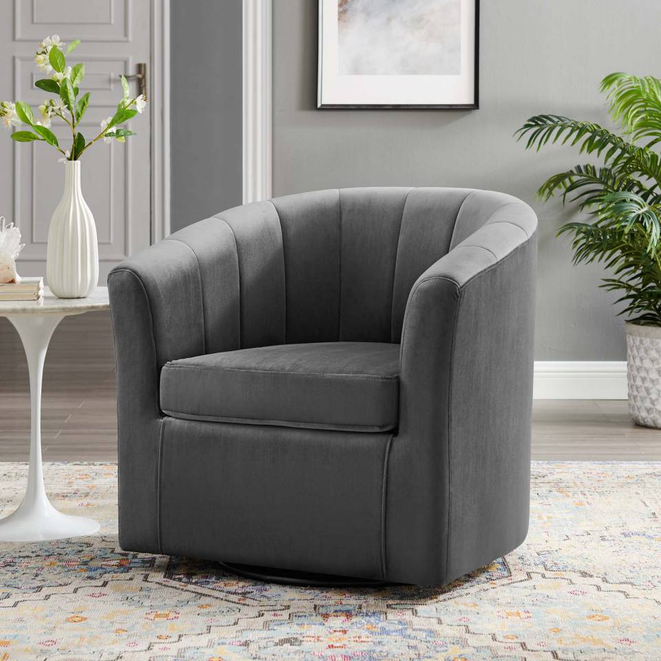 Modway Prospect Performance Velvet Swivel Armchair | Armchairs | Modishstore