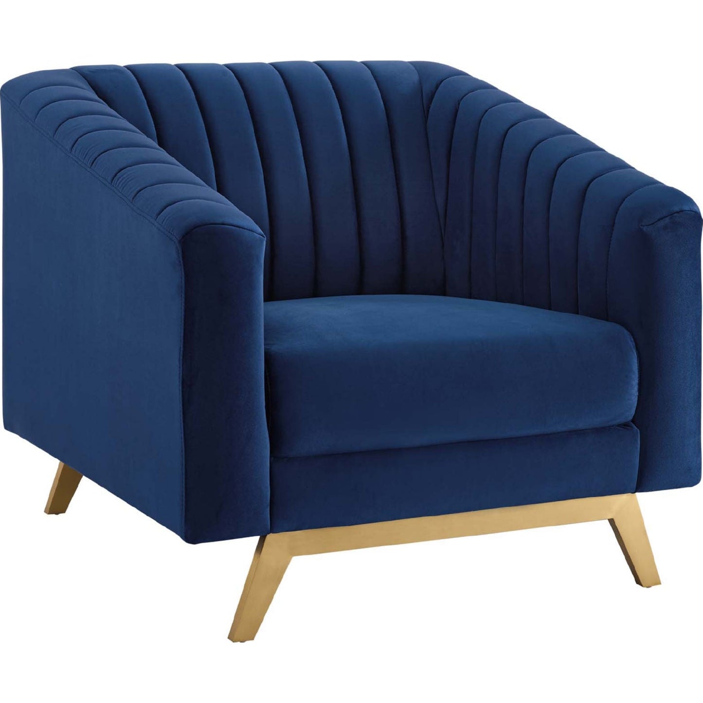 Modway Valiant Vertical Channel Tufted Performance Velvet Sofa and Armchair Set - EEI-4140