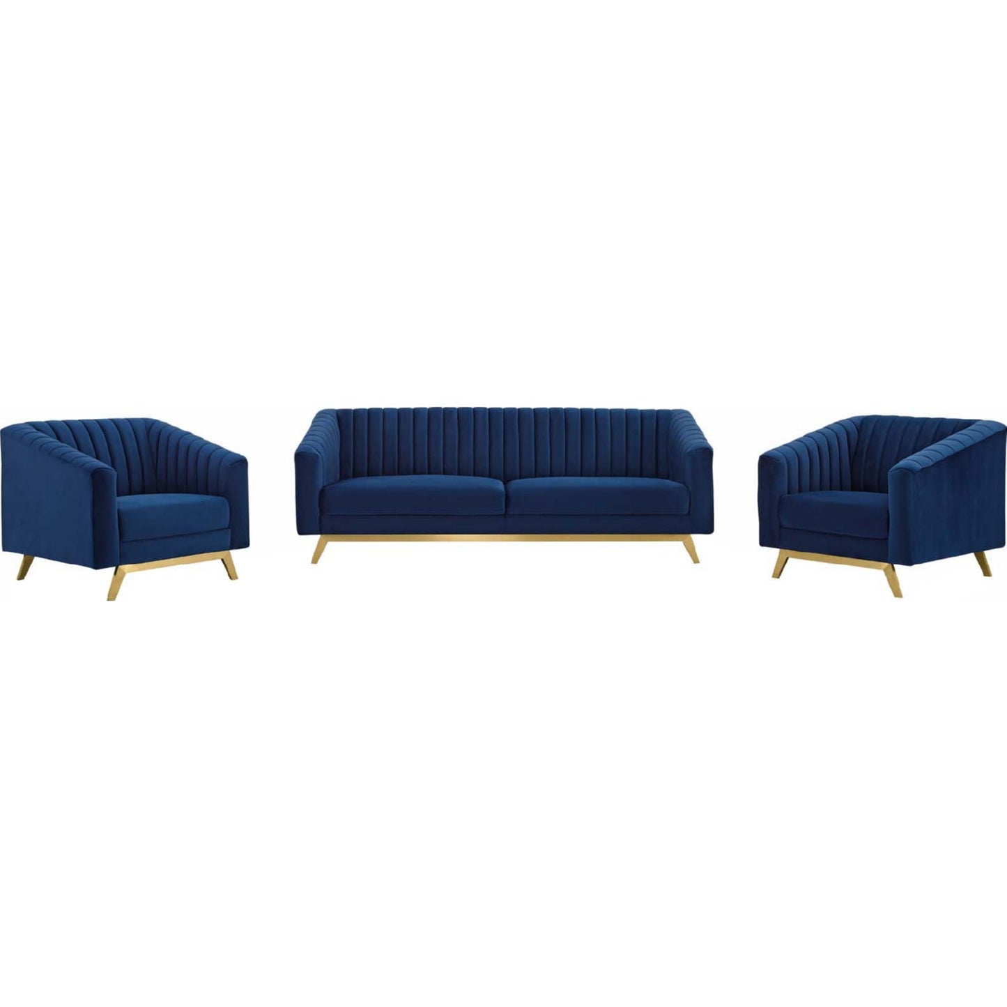 Modway Valiant Vertical Channel Tufted Upholstered Performance Velvet 3 Piece Set - EEI-4141