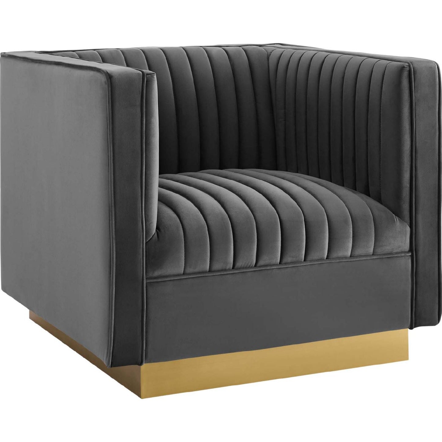 Modway Sanguine 3 Piece Vertical Channel Tufted Upholstered Performance Velvet Set - EEI-4144