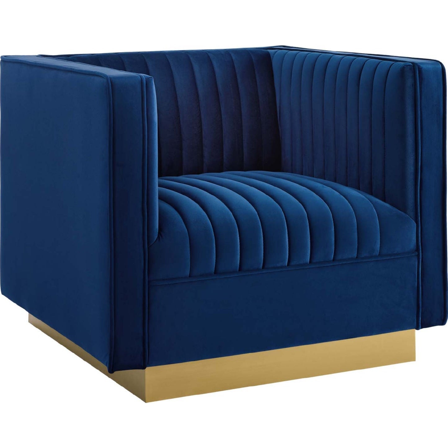 Modway Sanguine 3 Piece Vertical Channel Tufted Upholstered Performance Velvet Set - EEI-4144