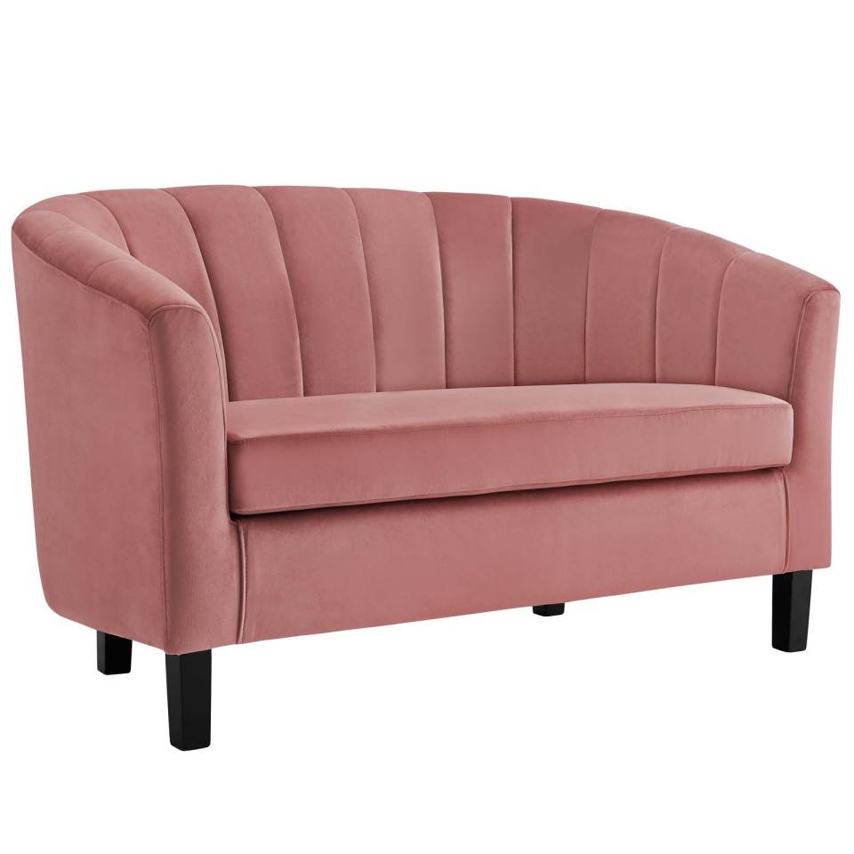 Modway Prospect Channel Tufted 3 Piece Performance Velvet Set | Loveseats | Modishstore-3