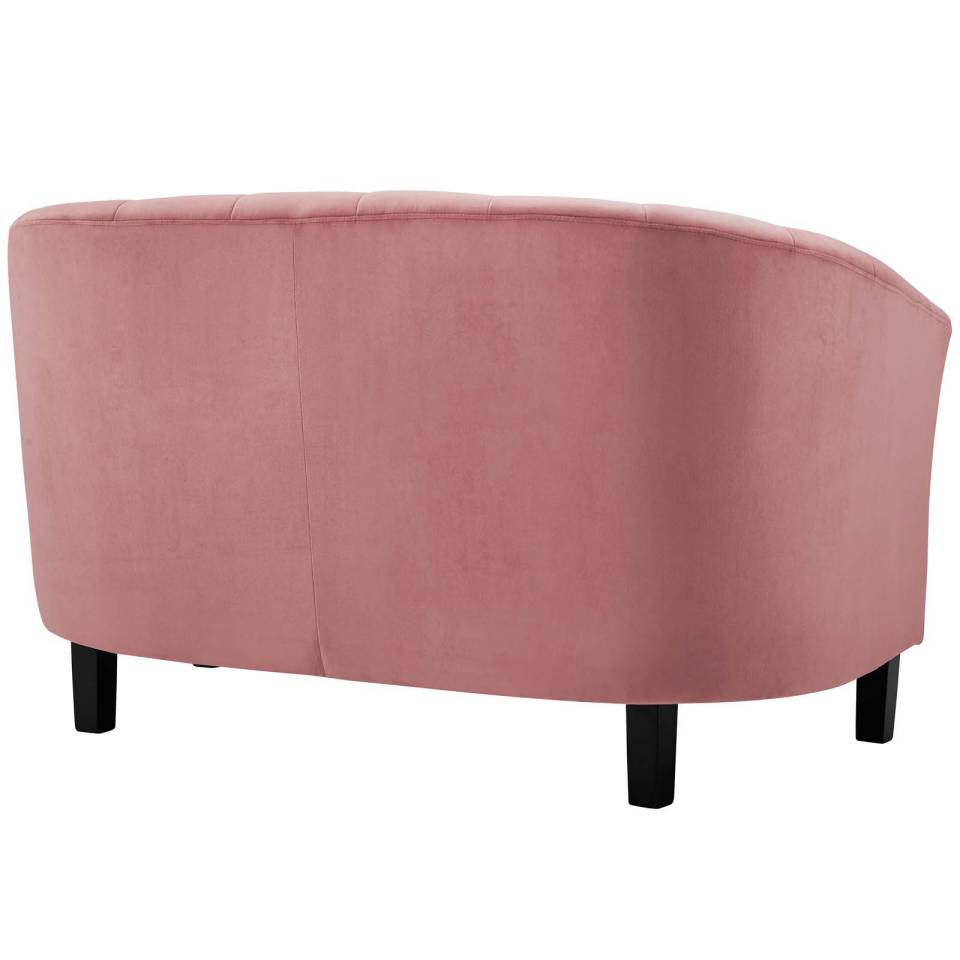 Modway Prospect Channel Tufted 3 Piece Performance Velvet Set | Loveseats | Modishstore-4