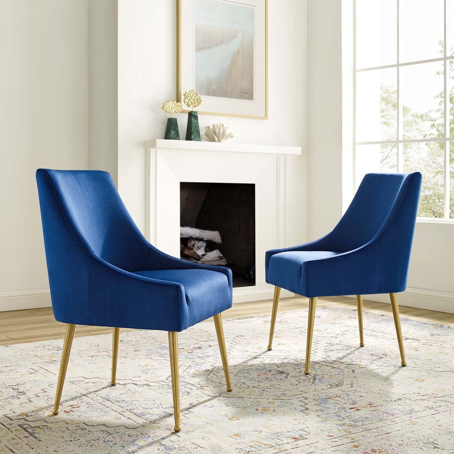 Modway Discern Upholstered Performance Velvet Dining Chair Set of 2 | Dining Chairs | 