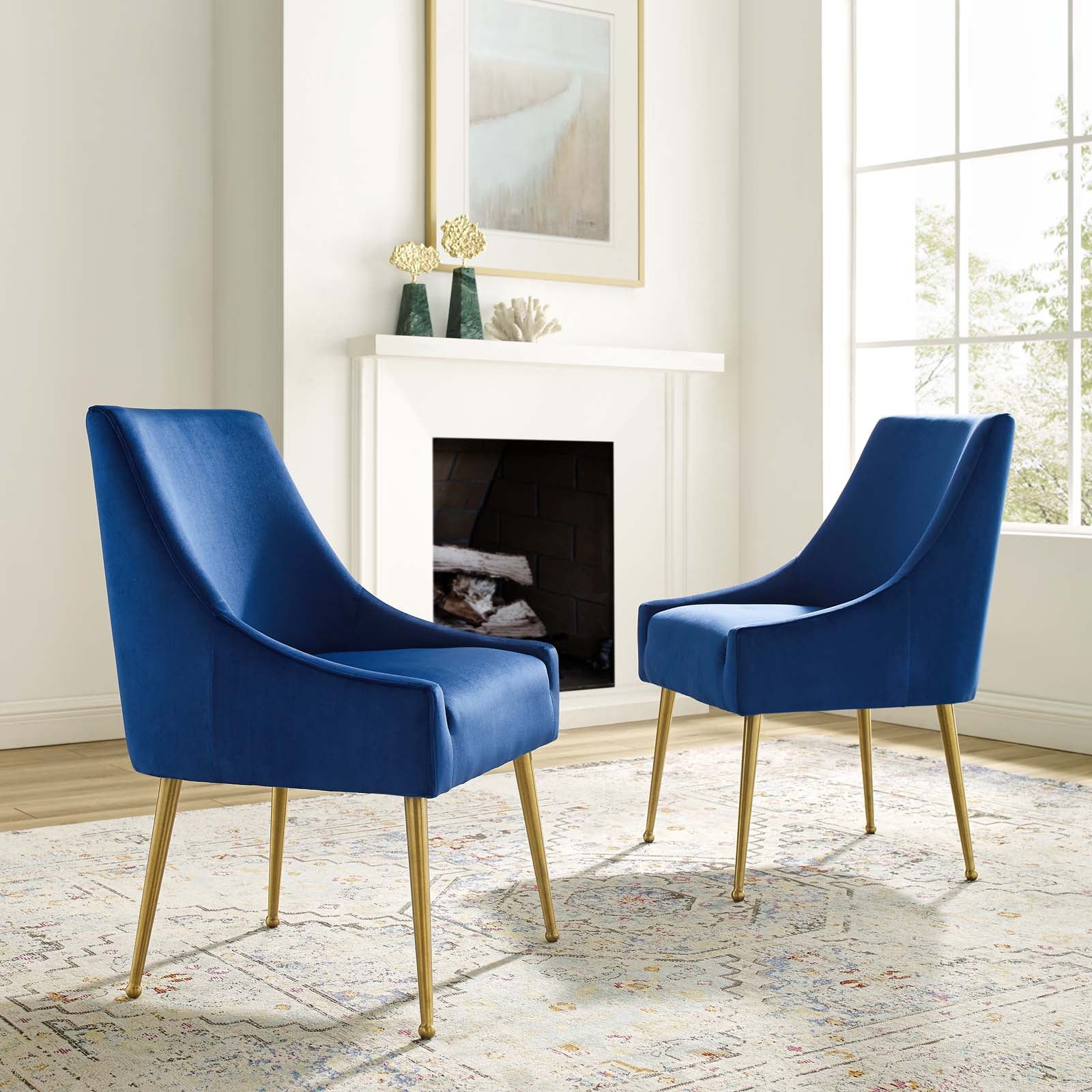 Modway Discern Upholstered Performance Velvet Dining Chair Set of 2 | Dining Chairs | 