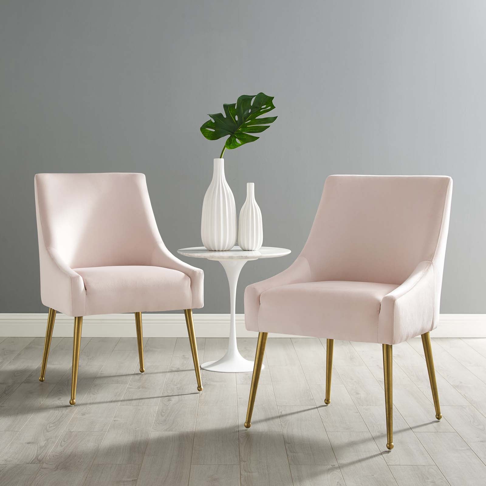 Modway Discern Upholstered Performance Velvet Dining Chair Set of 2 | Dining Chairs | 