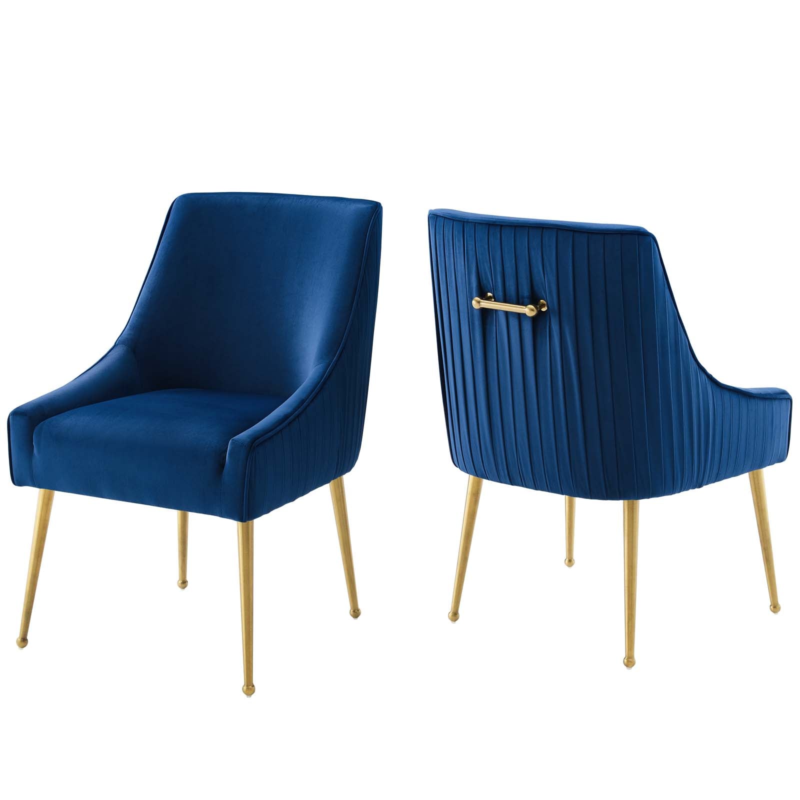 Modway Discern Pleated Back Upholstered Performance Velvet Dining Chair Set of 2 | Dining Chairs | 