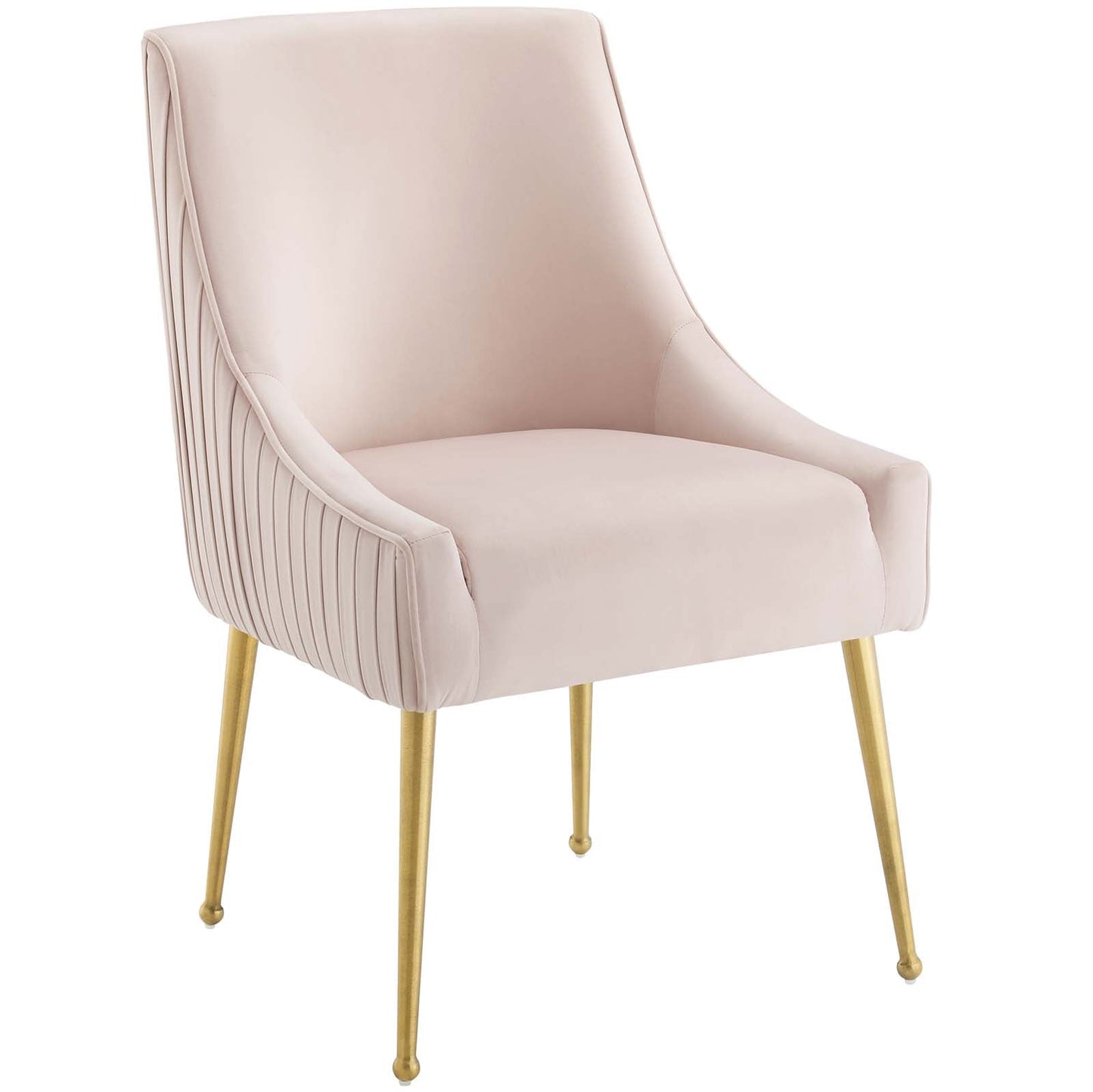 Modway Discern Pleated Back Upholstered Performance Velvet Dining Chair Set of 2 | Dining Chairs | 
