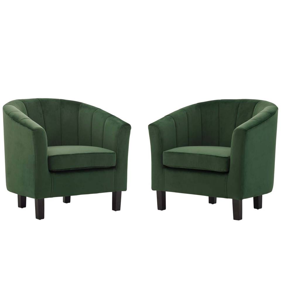 Modway Prospect Channel Tufted Performance Velvet Armchair Set of 2 | Armchairs | Modishstore-5