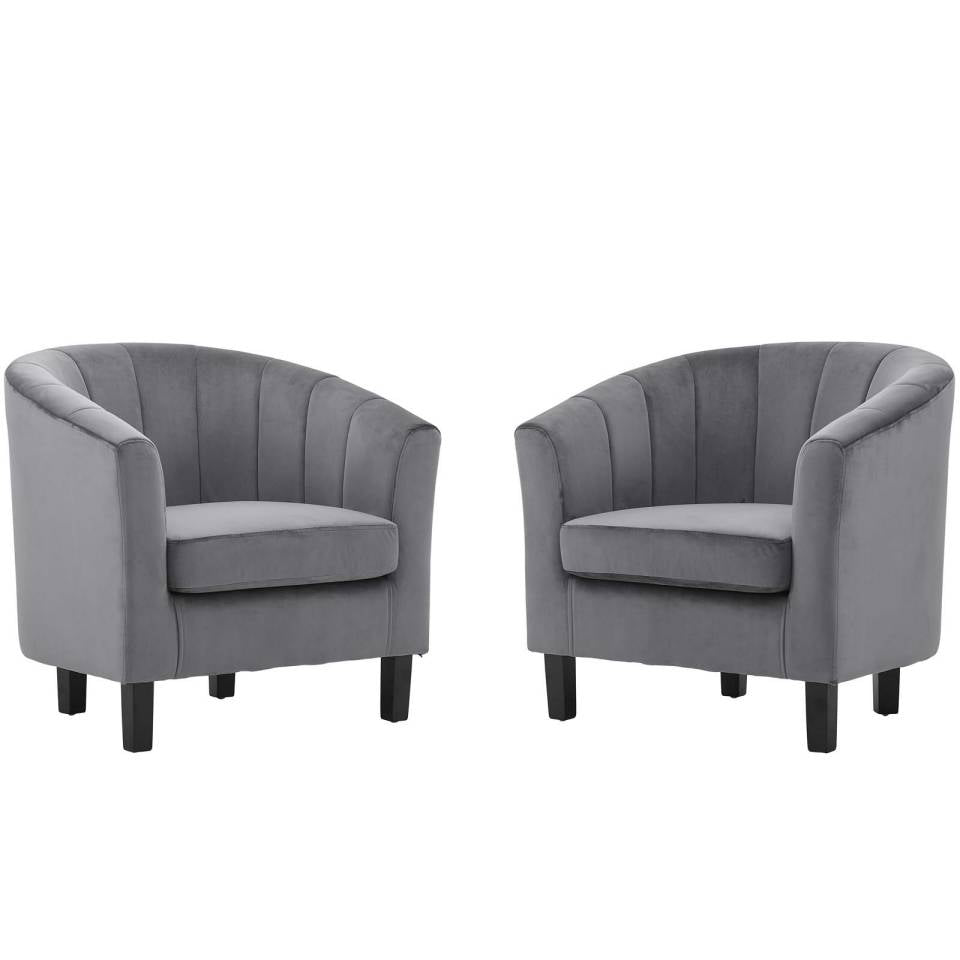 Modway Prospect Channel Tufted Performance Velvet Armchair Set of 2 | Armchairs | Modishstore-6