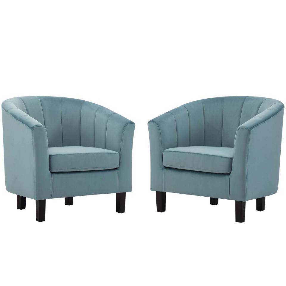 Modway Prospect Channel Tufted Performance Velvet Armchair Set of 2 | Armchairs | Modishstore-7