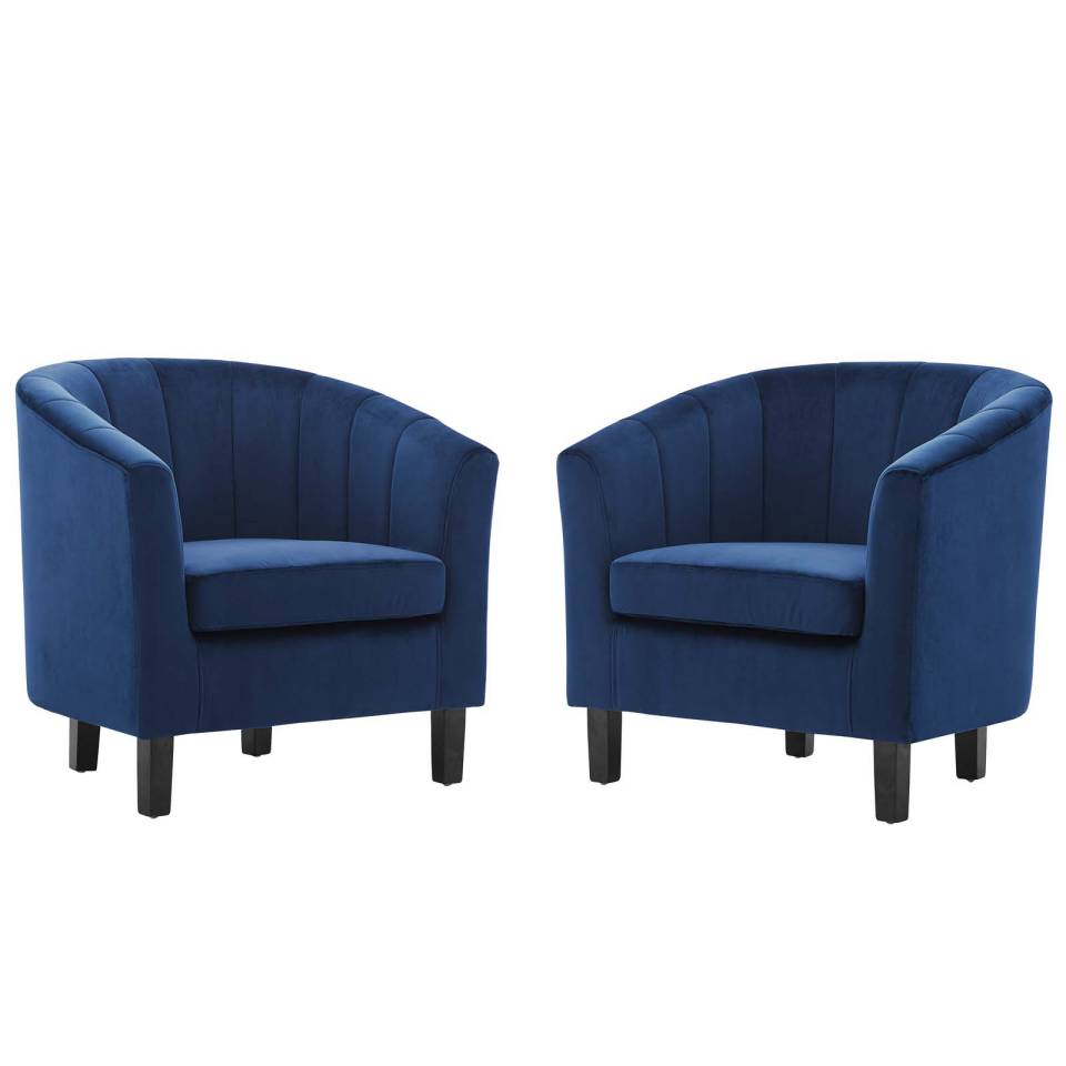 Modway Prospect Channel Tufted Performance Velvet Armchair Set of 2 | Armchairs | Modishstore-8
