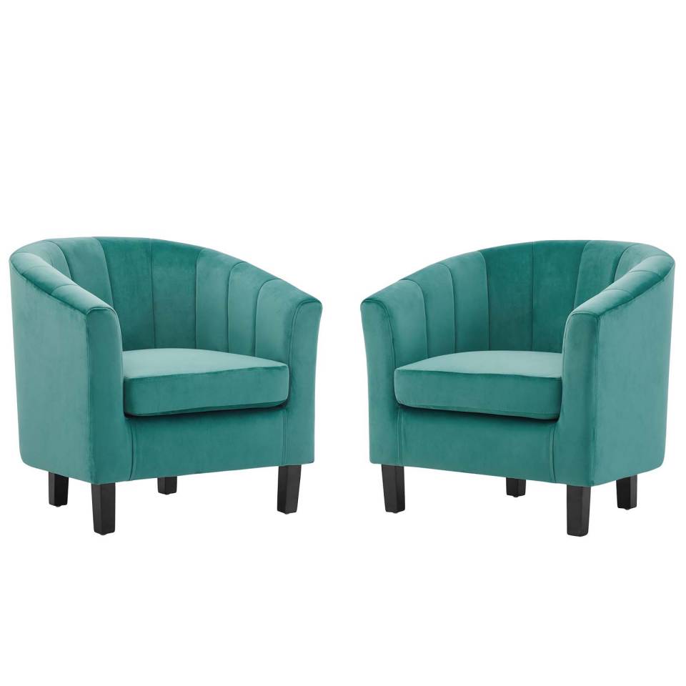 Modway Prospect Channel Tufted Performance Velvet Armchair Set of 2 | Armchairs | Modishstore-9