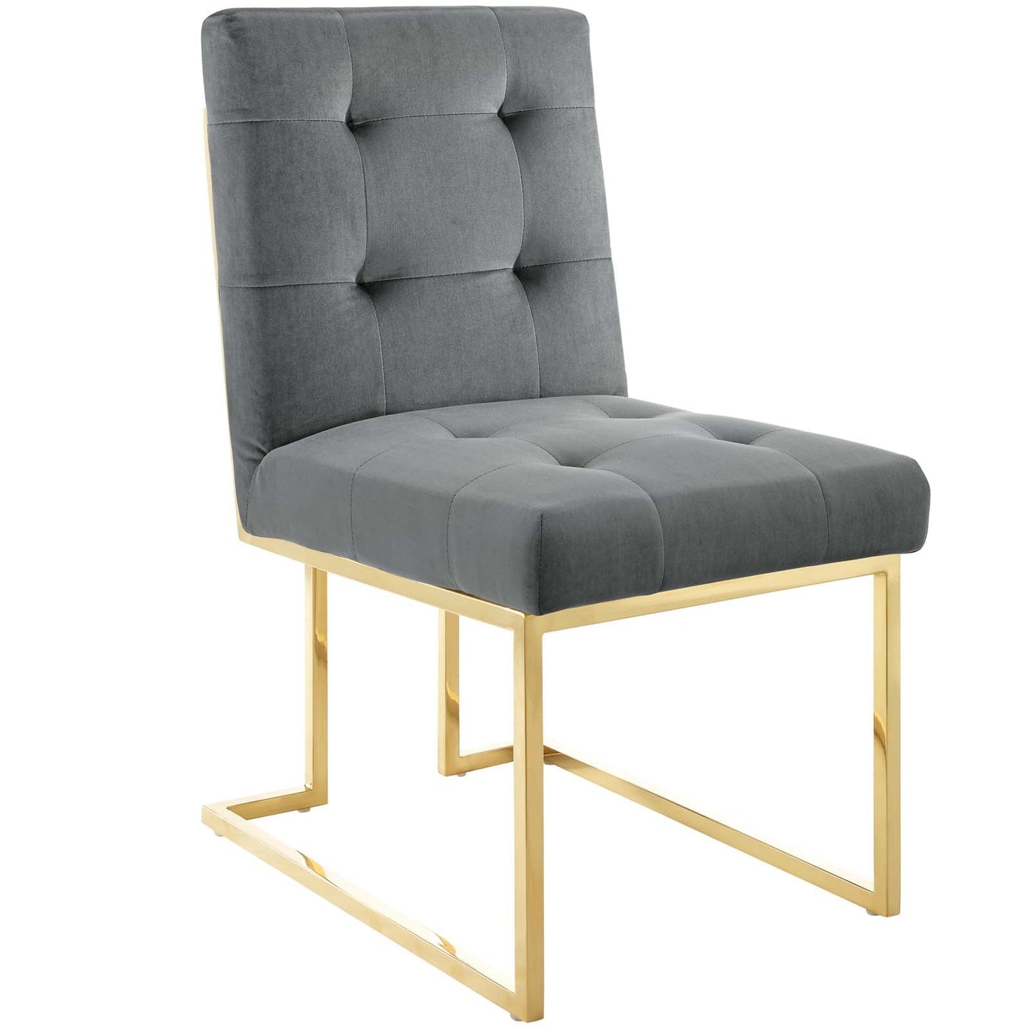 Modway Privy Gold Stainless Steel Performance Velvet Dining Chair Set of 2 | Dining Chairs | Modishstore-2