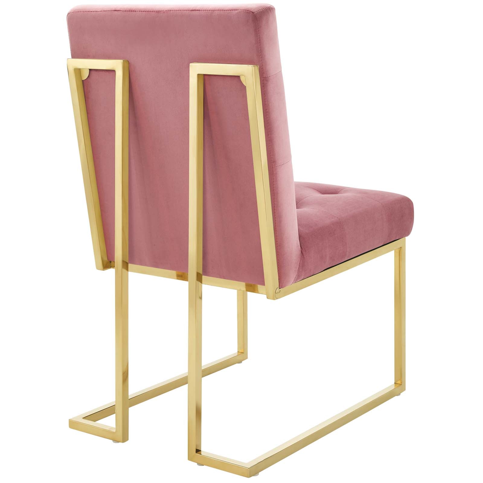 Modway Privy Gold Stainless Steel Performance Velvet Dining Chair Set of 2 | Dining Chairs | Modishstore-10