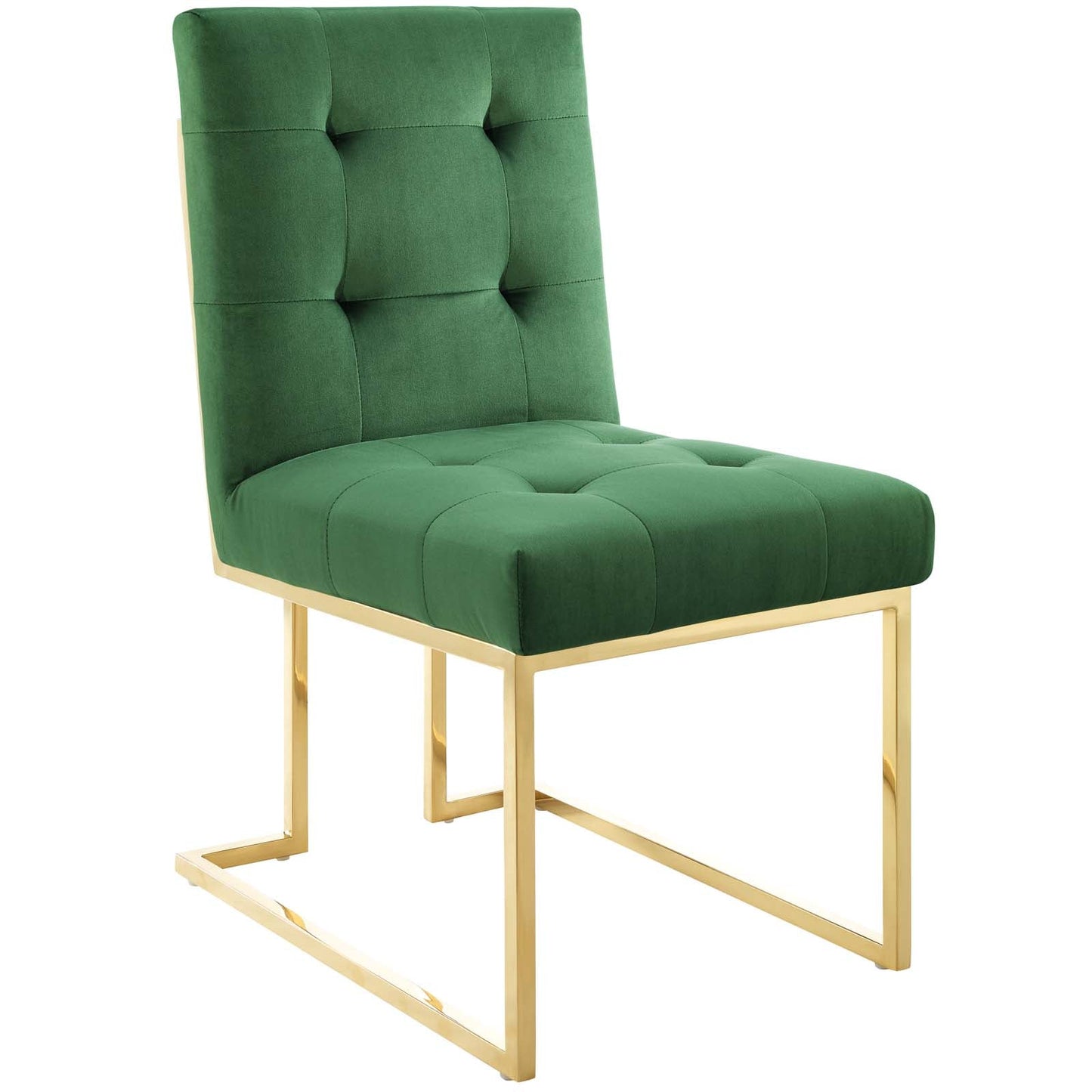 Modway Privy Gold Stainless Steel Performance Velvet Dining Chair Set of 2 | Dining Chairs | Modishstore-7