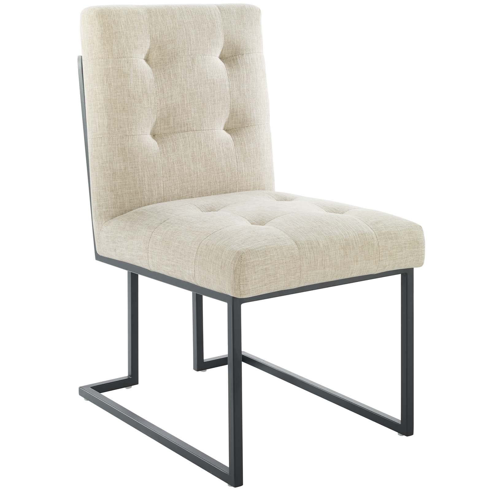 Modway Privy Black Stainless Steel Upholstered Fabric Dining Chair Set of 2 | Dining Chairs | Modishstore-2