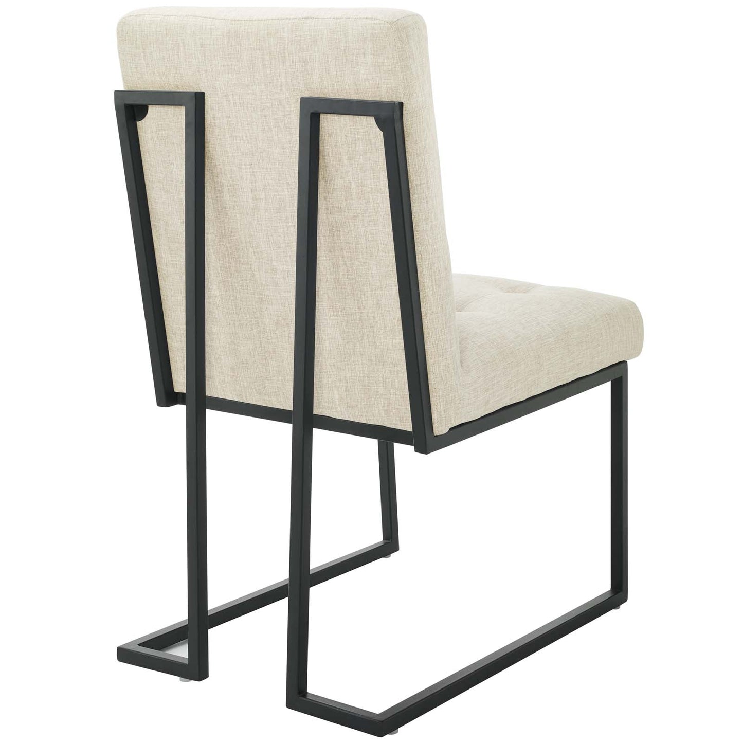 Modway Privy Black Stainless Steel Upholstered Fabric Dining Chair Set of 2 | Dining Chairs | Modishstore-3