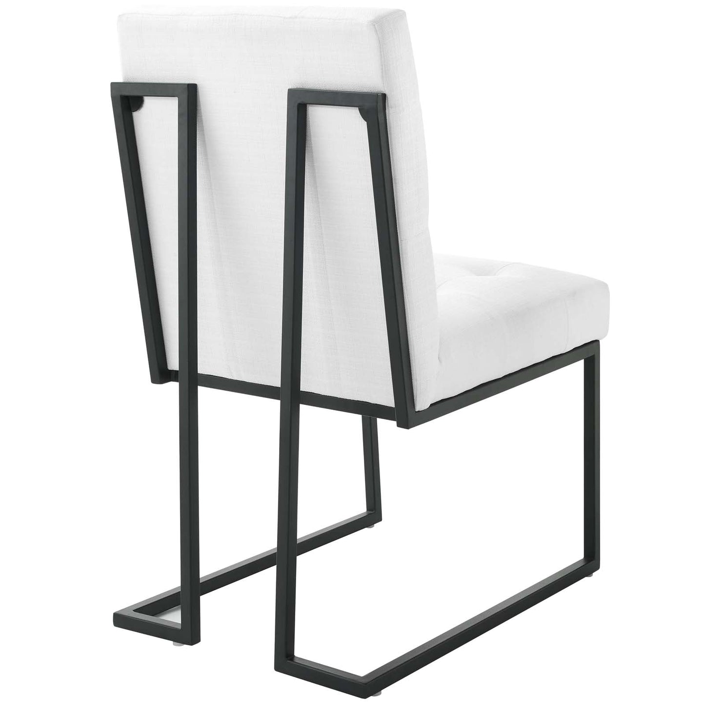 Modway Privy Black Stainless Steel Upholstered Fabric Dining Chair Set of 2 | Dining Chairs | Modishstore-10