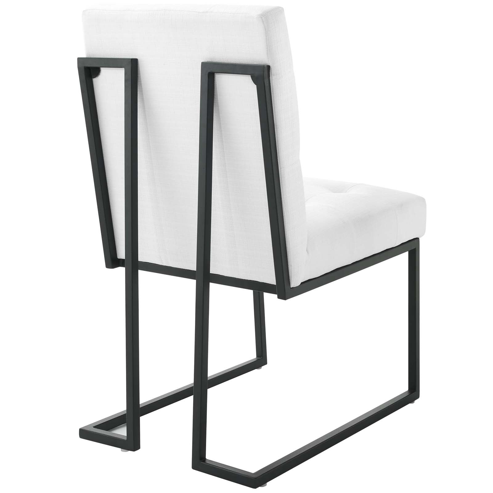 Modway Privy Black Stainless Steel Upholstered Fabric Dining Chair Set of 2 | Dining Chairs | Modishstore-10
