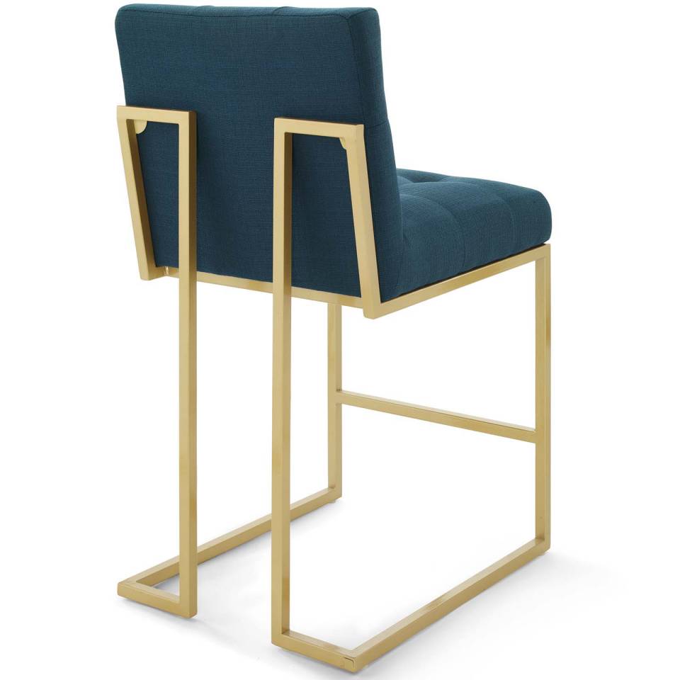 Modway Privy Gold Stainless Steel Upholstered Fabric Counter Stool Set of 2 | Counter Stools | Modishstore-4