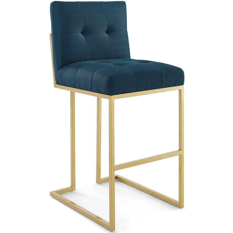 Modway Privy Gold Stainless Steel Performance Velvet Bar Stool Set of 2 | Bar Stools | Modishstore-4
