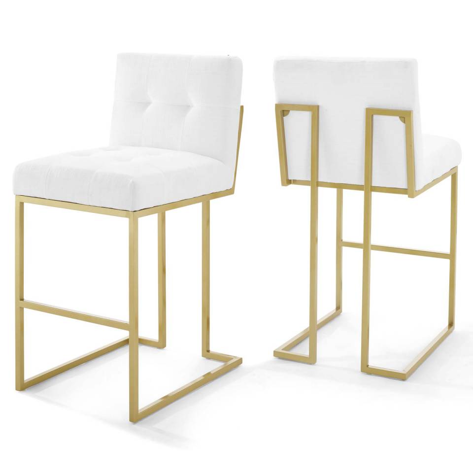 Modway Privy Gold Stainless Steel Performance Velvet Bar Stool Set of 2 | Bar Stools | Modishstore-6