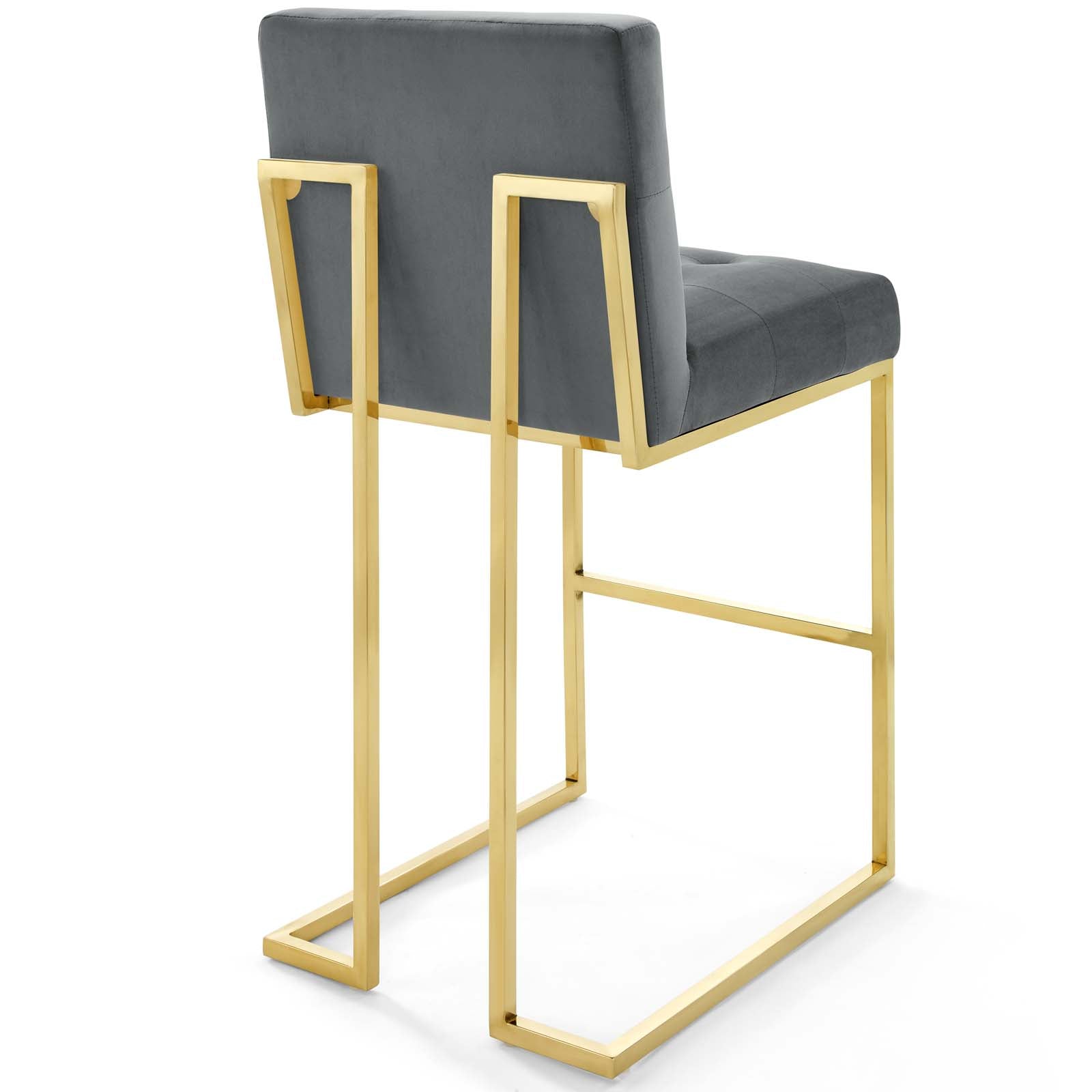 Modway Privy Gold Stainless Steel Performance Velvet Bar Stool Set of 2 | Bar Stools | Modishstore-3
