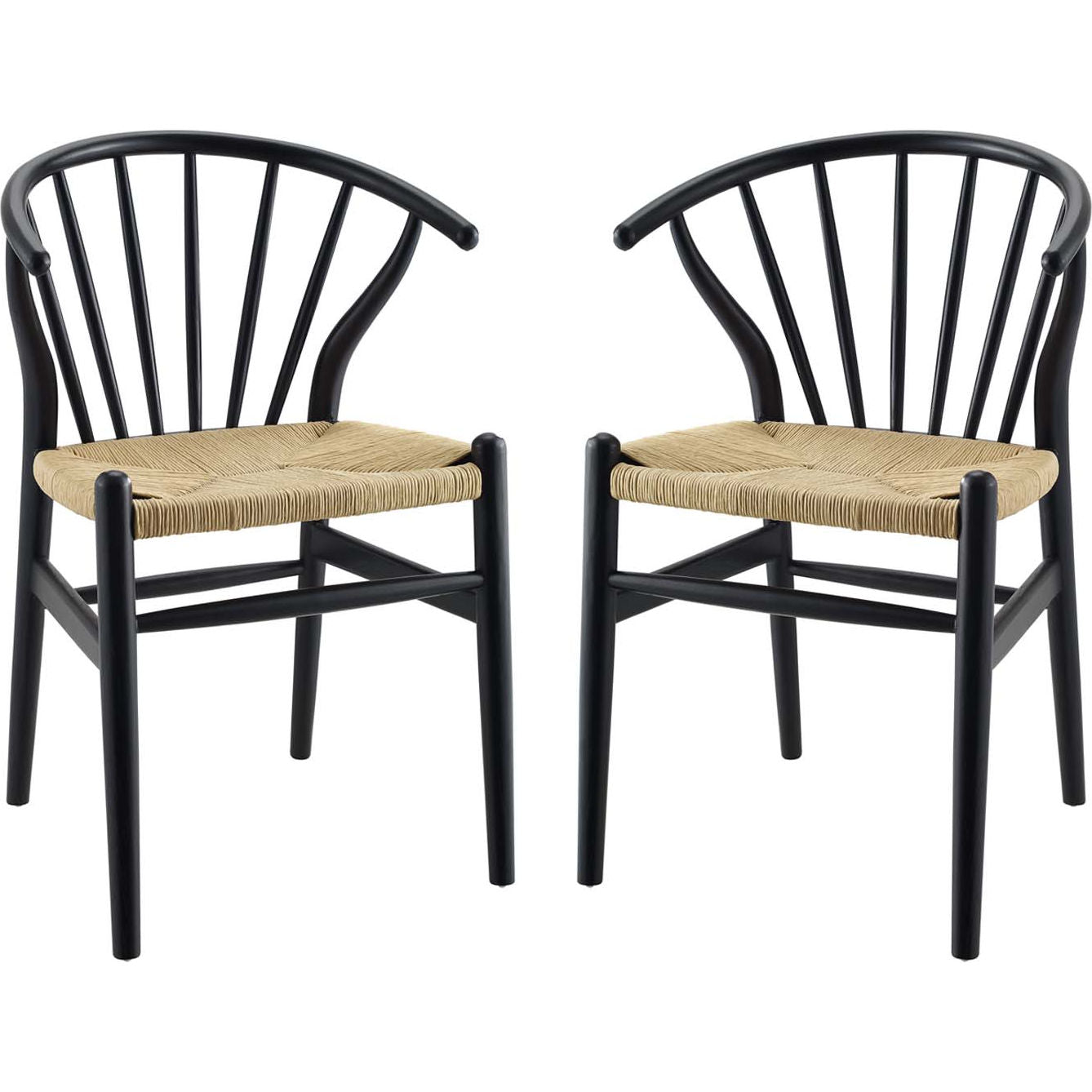 Modway Flourish Spindle Wood Dining Side Chair Set of 2 | Side Chairs | 