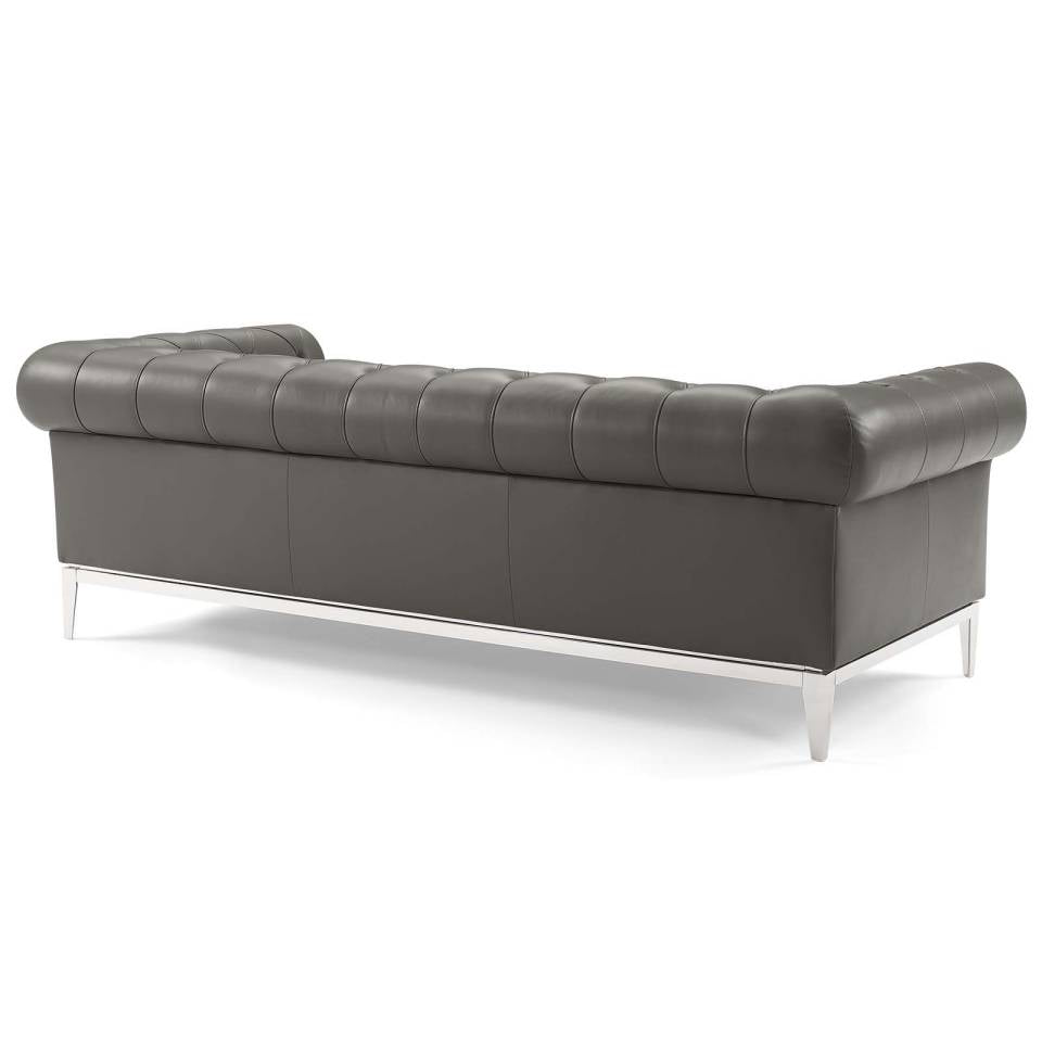 Modway Idyll Tufted Upholstered Leather Sofa and Armchair Set | Sofas | 