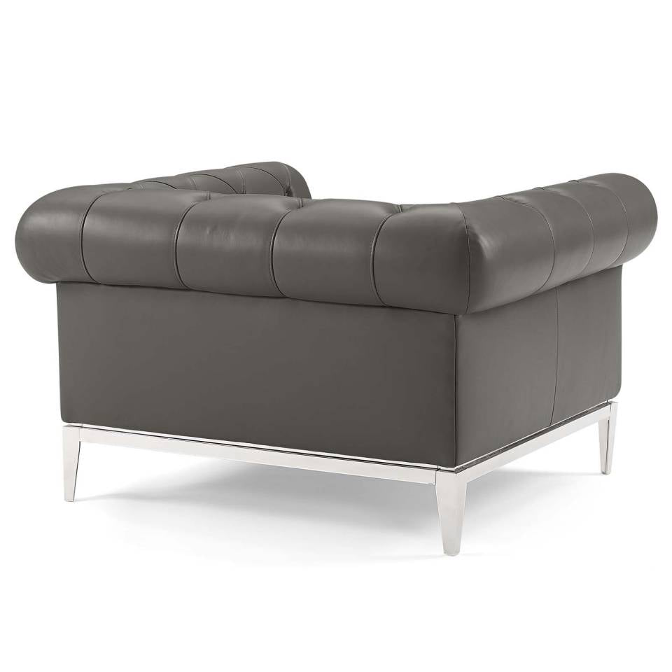 Modway Idyll Tufted Upholstered Leather Sofa and Armchair Set | Sofas | 