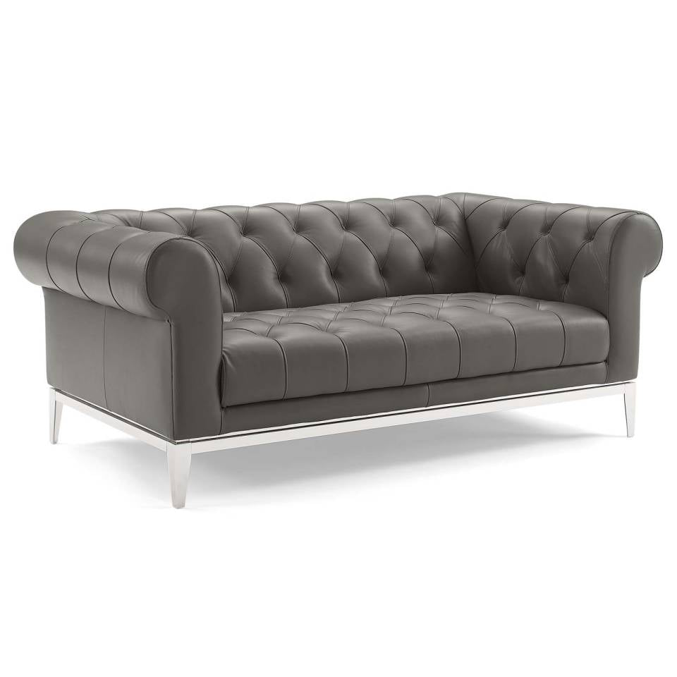 Modway Idyll Tufted Upholstered Leather Loveseat and Armchair | Loveseats | 